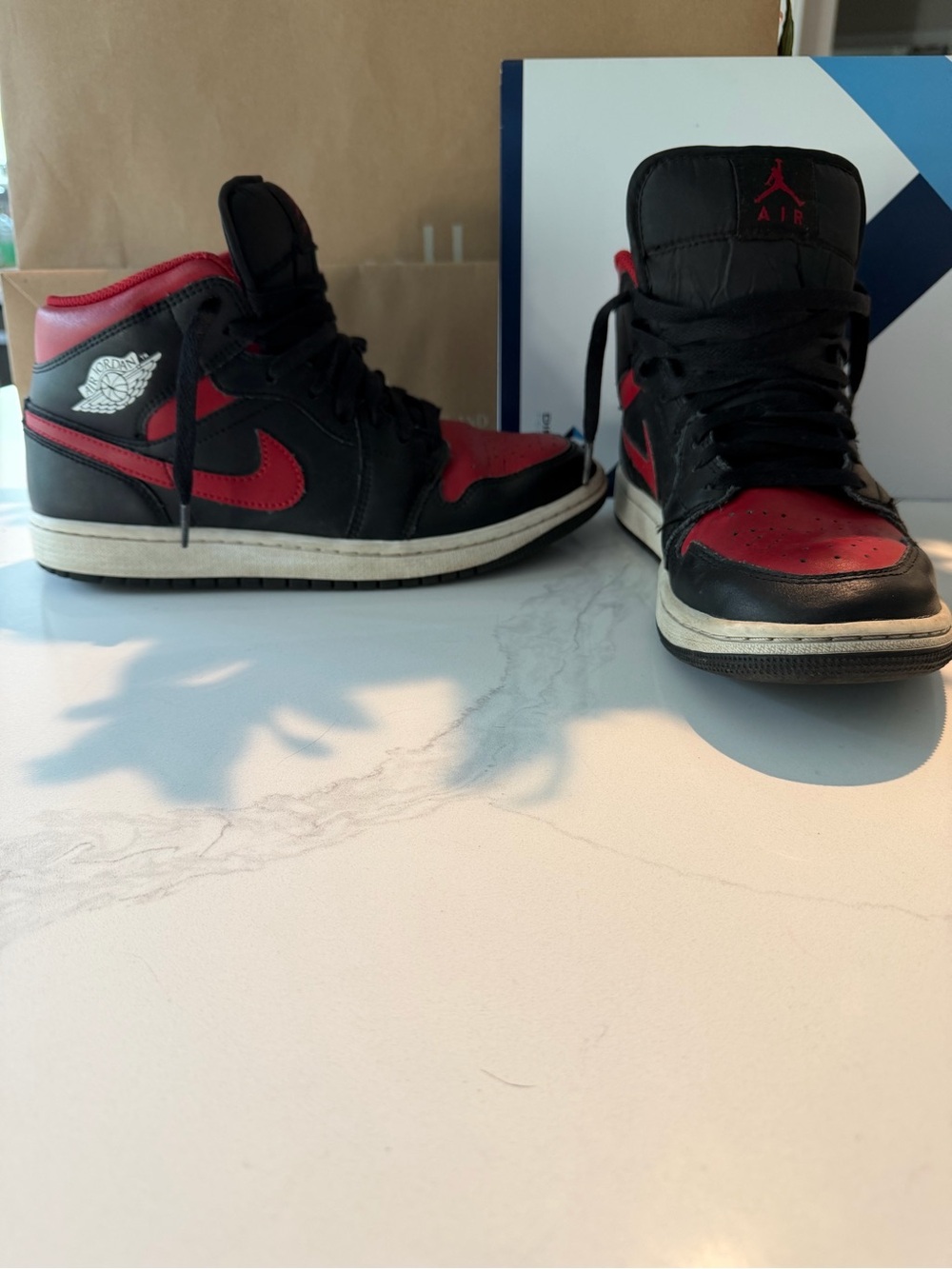 Jordan Black and Red High-Top Sneakers